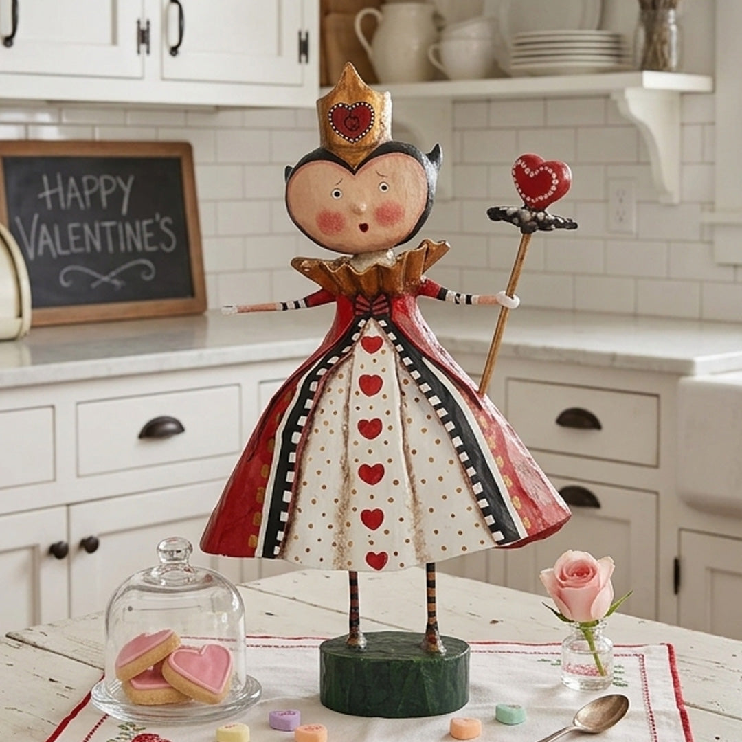 Cuddle Decor Queen of Hearts Storybook Figurine and Collectible by Lori Mitchell front lifestyle