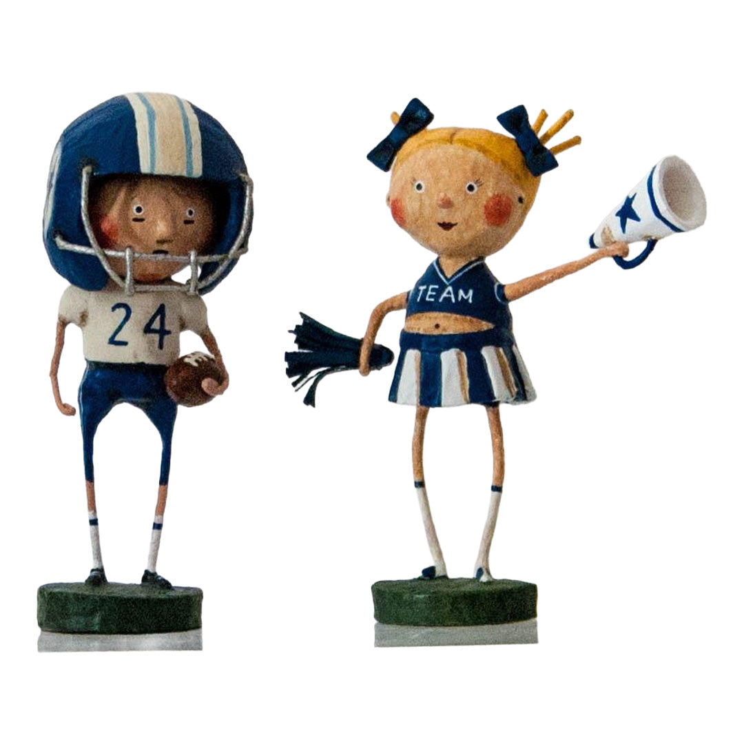Cuddle Decor Lori Mitchell Rah Rah Rachel and Touchdown Timmy - Set of 2