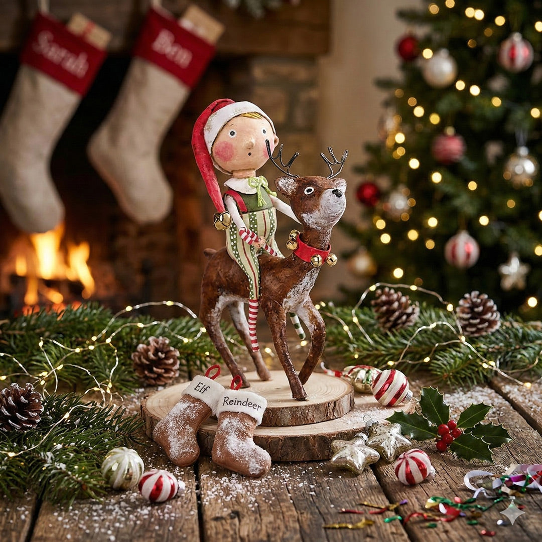 Cuddle Decor Lori Mitchell Run Run Reindeer front lifestyle