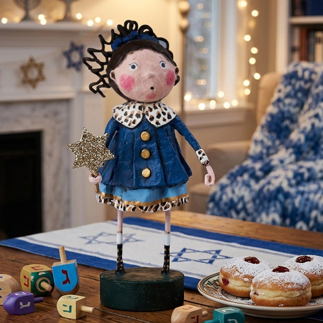 Cuddle Decor Shayna Punim Christmas Figurine and Collectible by Lori Mitchell front lifestyle
