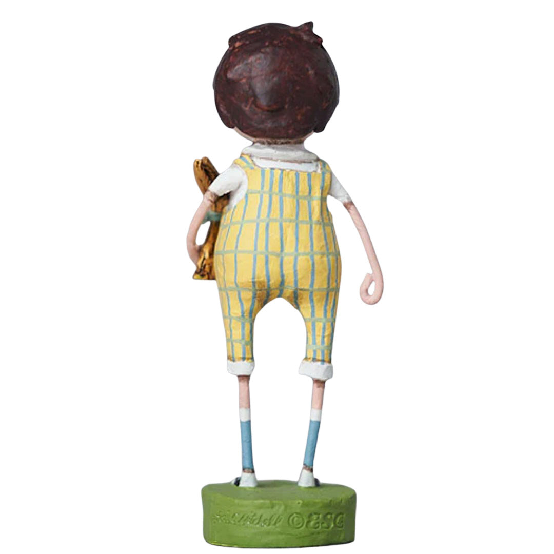 Charlie's Chocolate Bunny Easter Spring Figurine by Lori Mitchell back