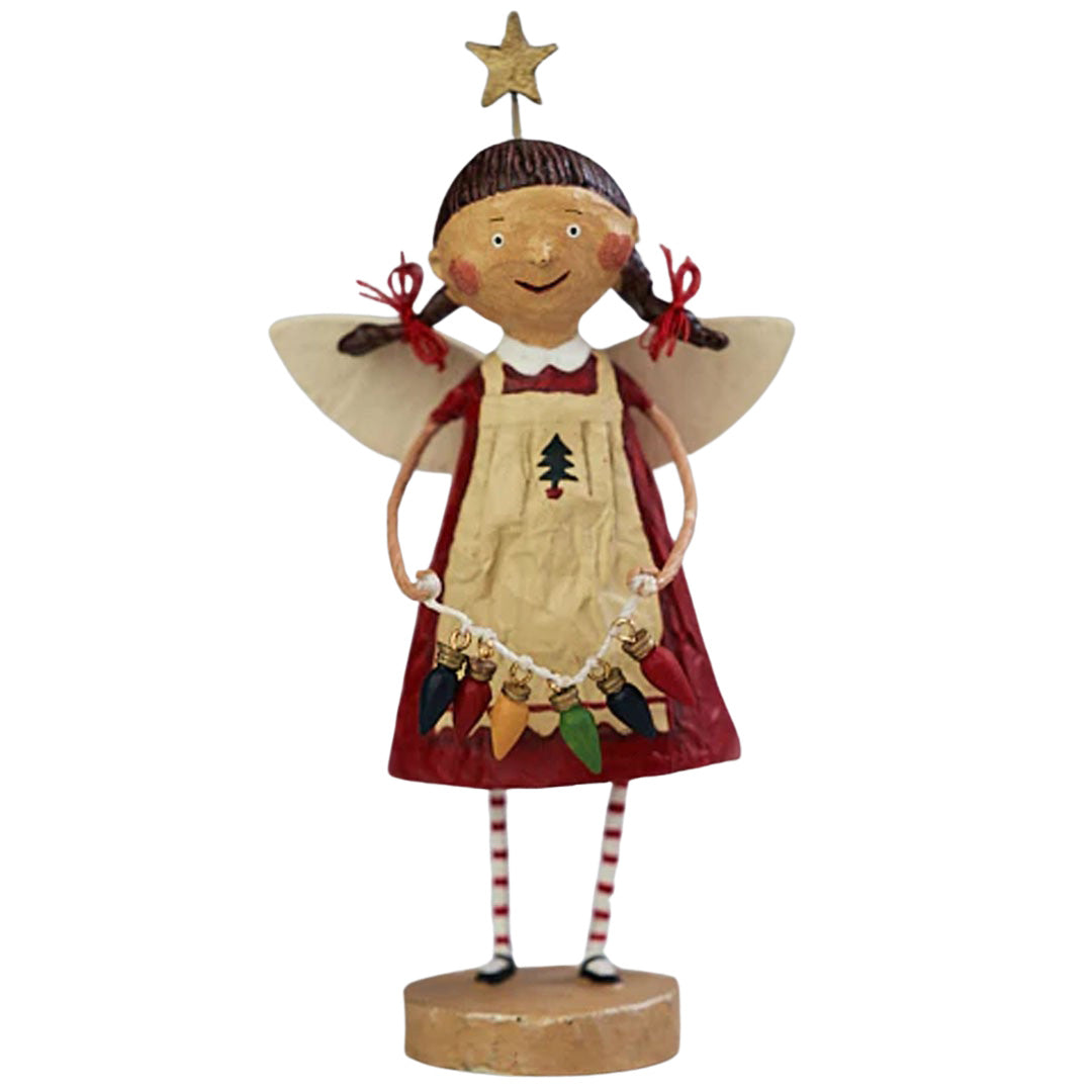 Tree Trimming Angel Christmas Figurine Collectible by Lori Mitchell front