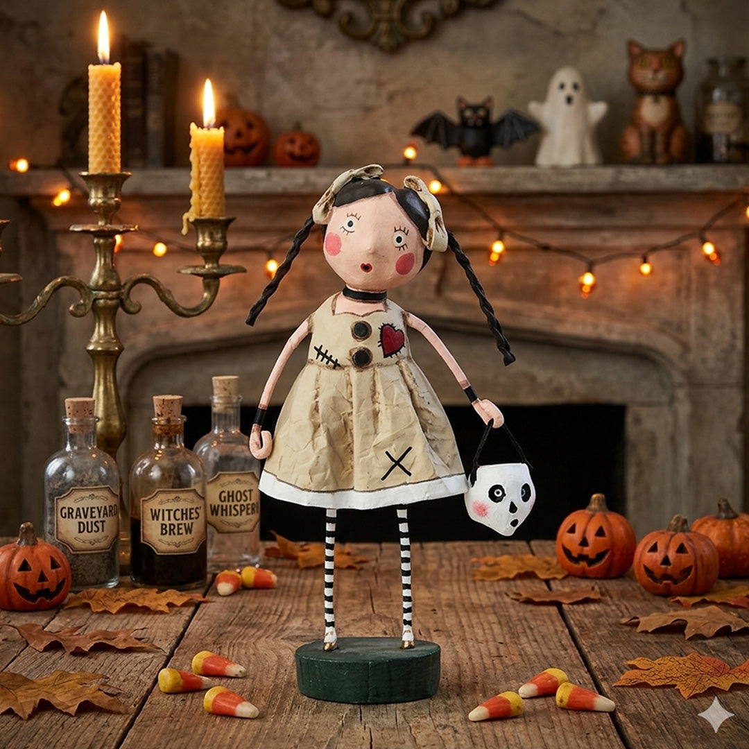 Cuddle Decor Voo Doo Sue Halloween Figurine and Collectible by Lori Mitchell lifestyle