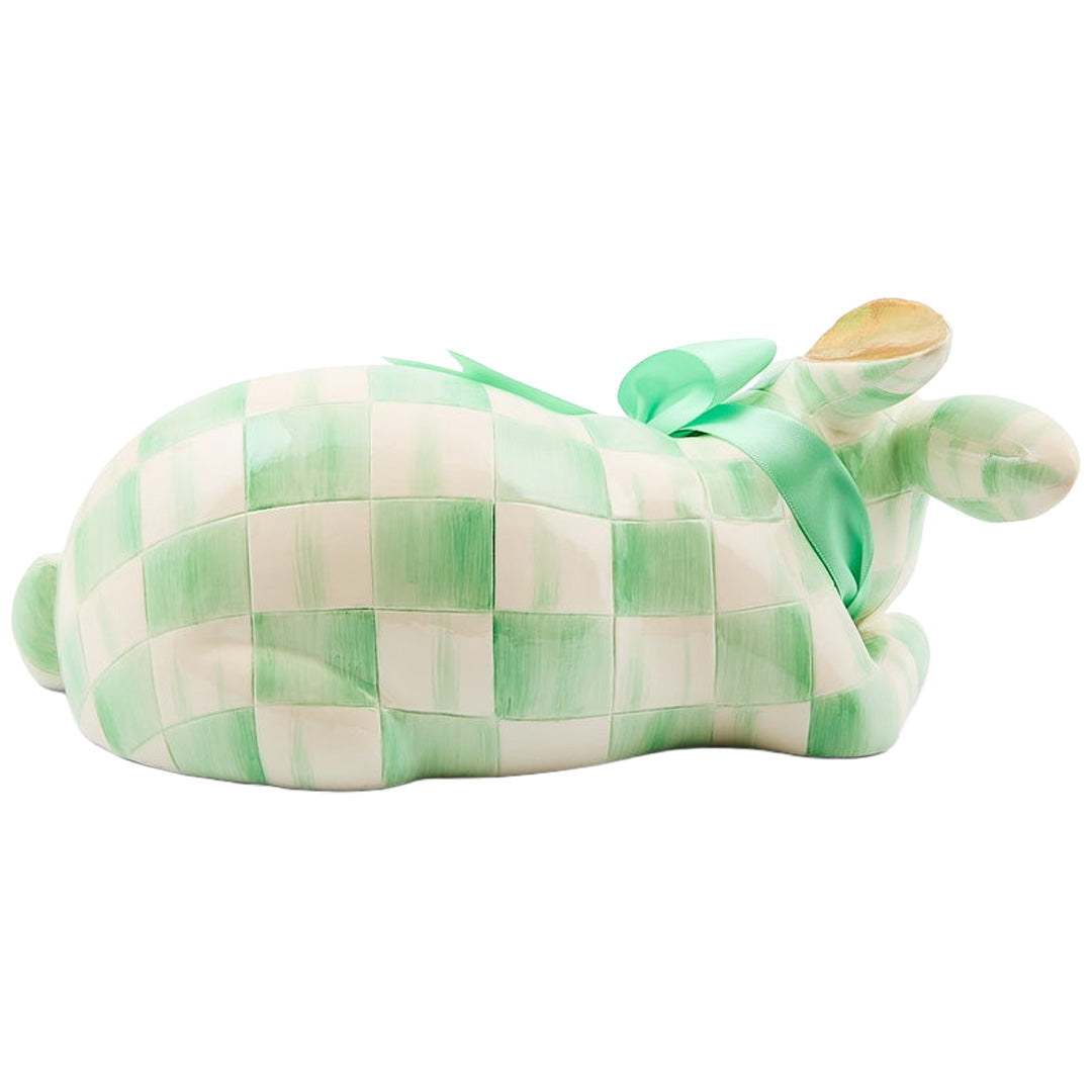 Cuddle Decor MacKenzie Childs Mint Check Fluffy Bunny back