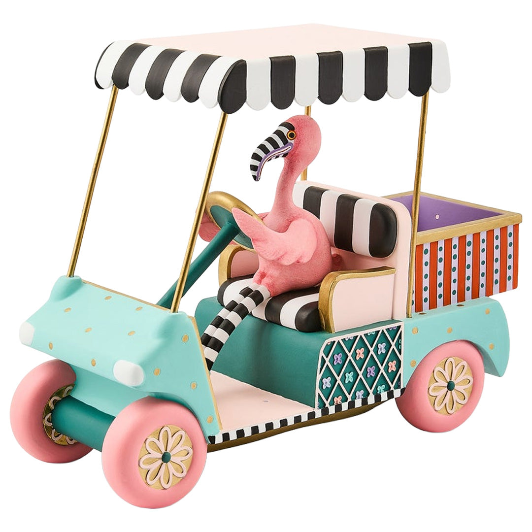 Cuddle Decor MacKenzie Childs Patience Brewster Sheldon Flamingo Goes Golfing front