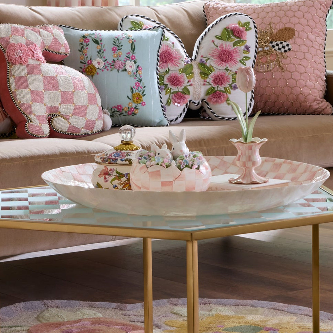 Cuddle Decor MacKenzie Childs Rosy Check Peekaboo Egg lifestyle 1