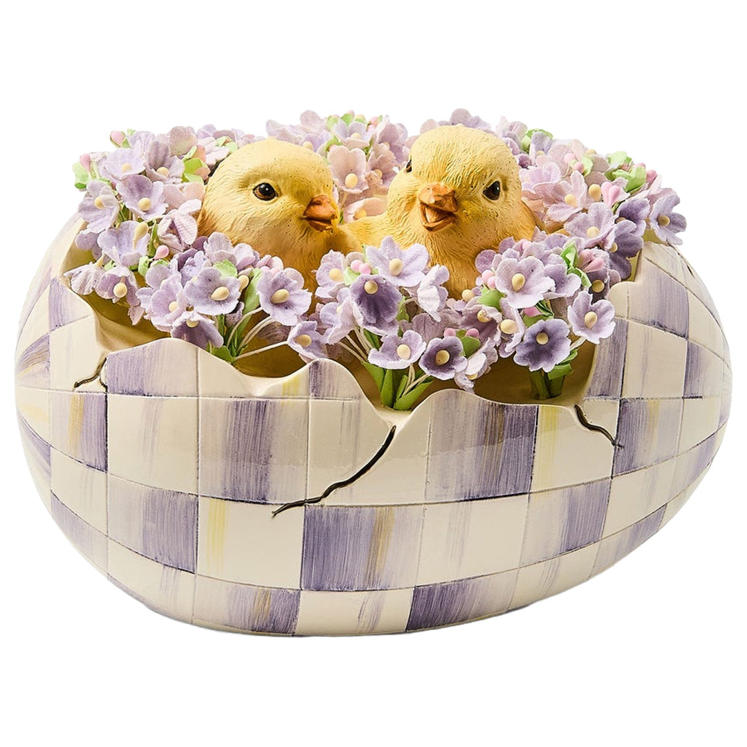 Cuddle Decor MacKenzie Childs Violet Check Peekaboo Egg front
