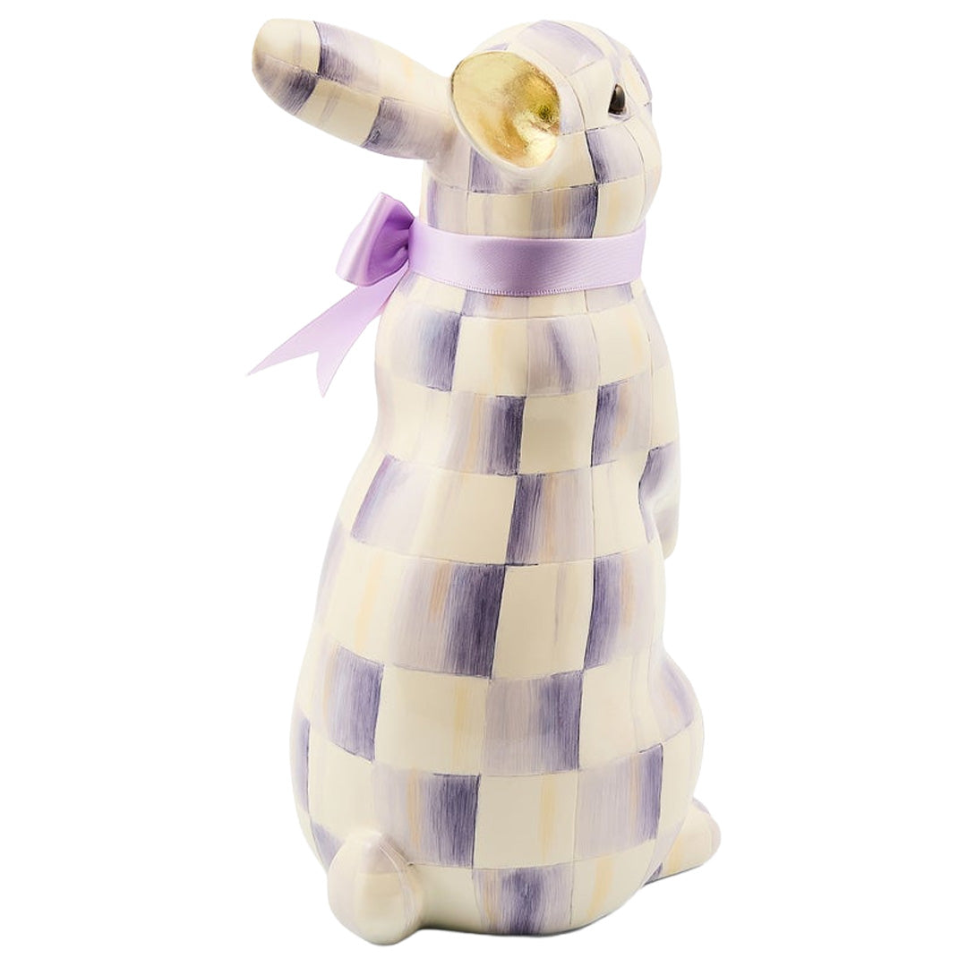 Cuddle Decor MacKenzie Childs Violet Check Standing Bunny back