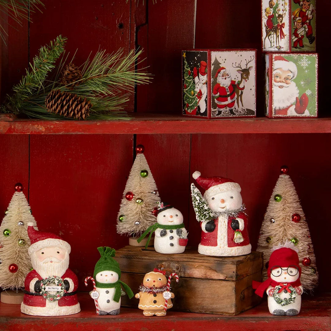 Cuddle Decor - Michelle Allen for Bethany Lowe Snowman in Santa Suit 5
