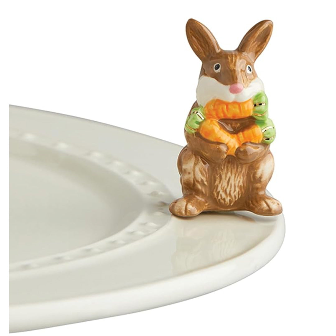nora fleming brown bunny on the plate