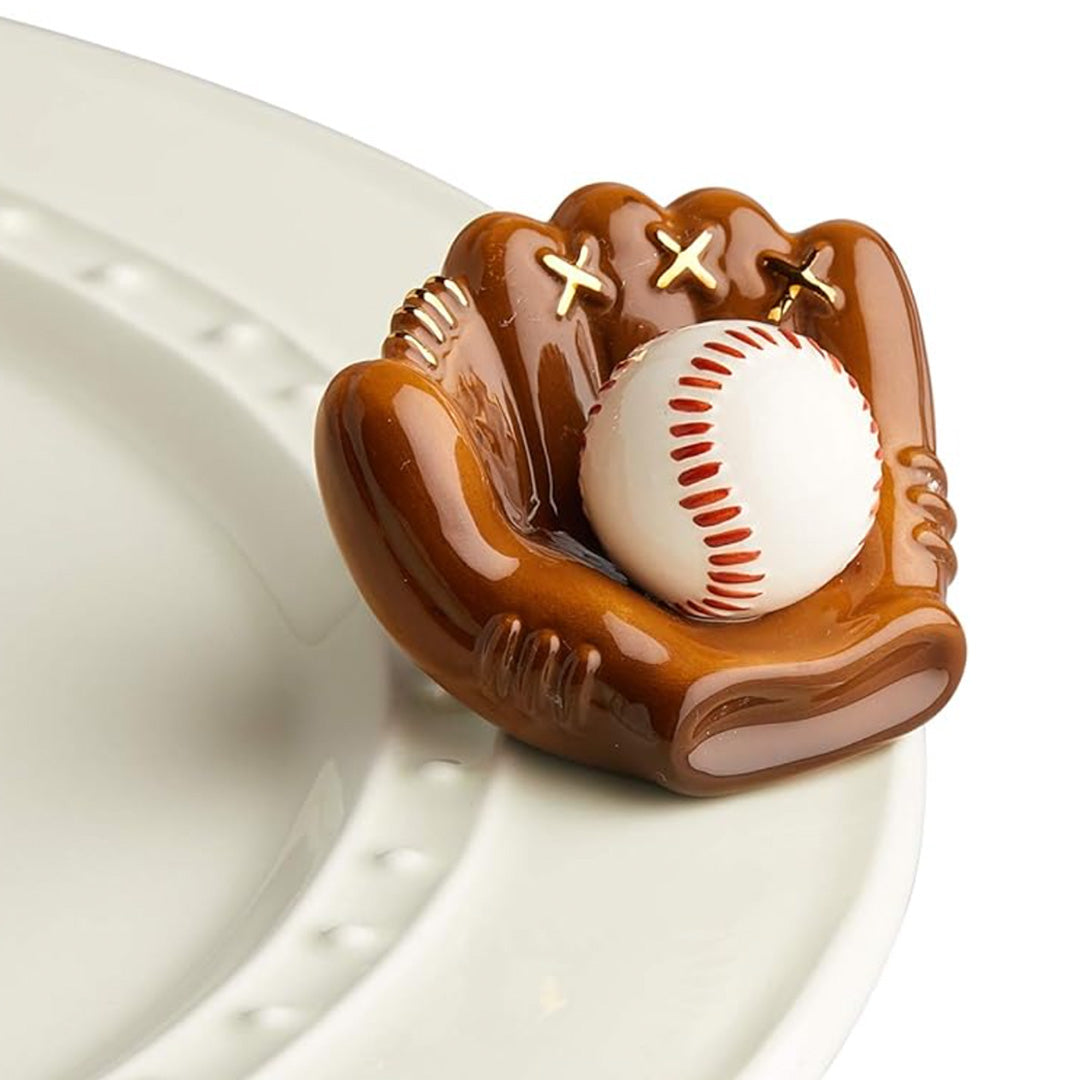 nora fleming baseball mitt on the plate