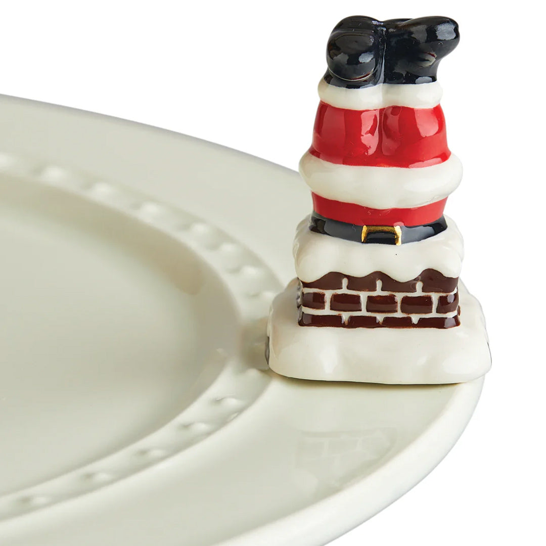 Nora Fleming Santa Legs Mini on the plate