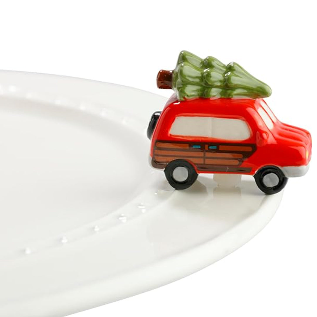 Nora fleming Woody with Tree Mini on the plate