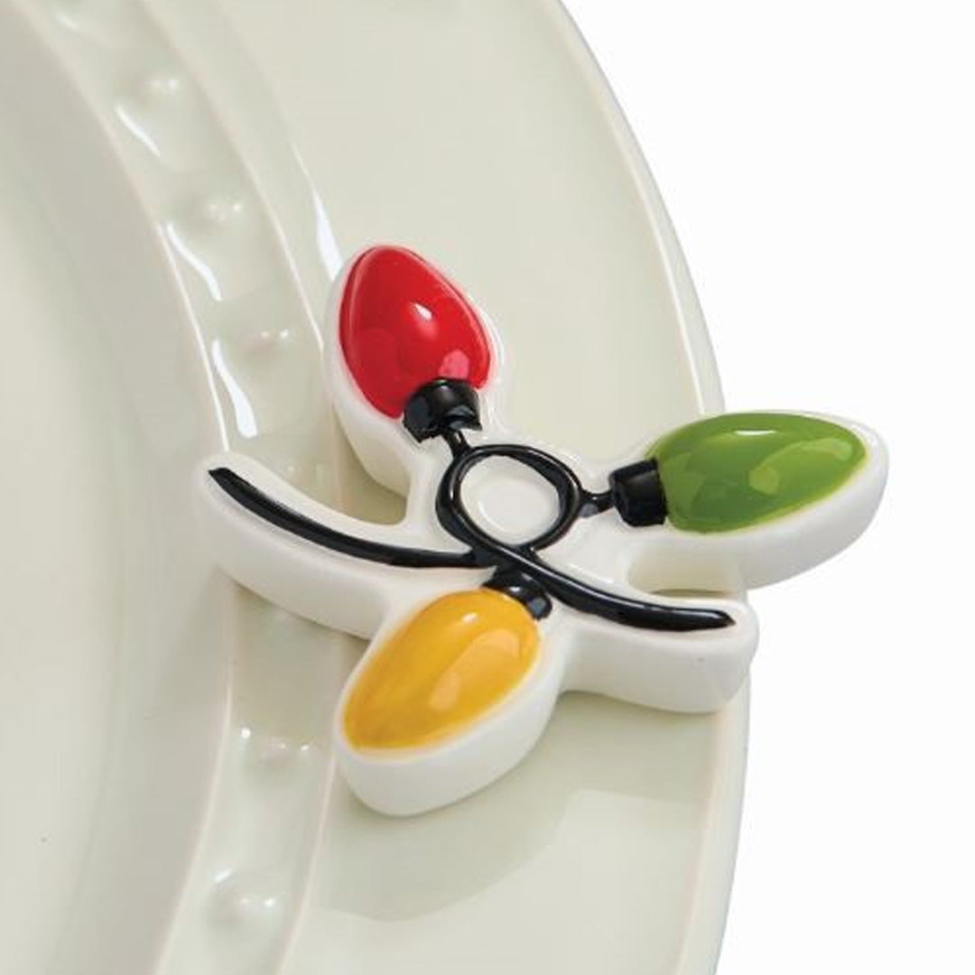 Nora Fleming christmas lights mini on the plate