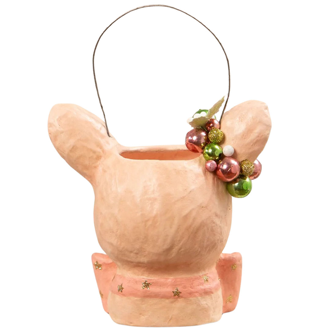 Bethany Lowe Pastel Fawnie Bucket Small back white