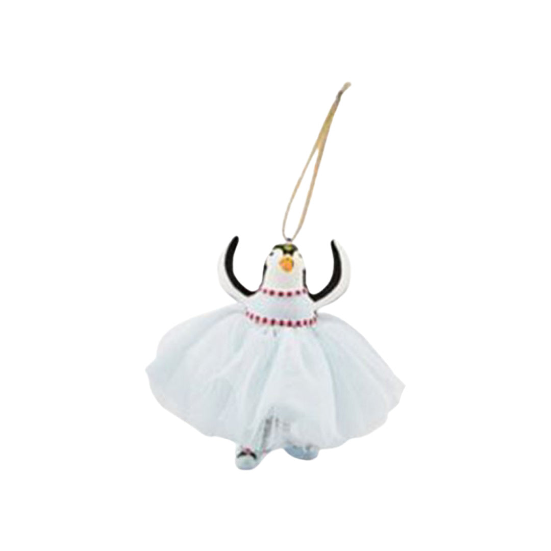 Patience Brewster by Mackenzie Childs Penguin en Pointe Ornament blue tutu
