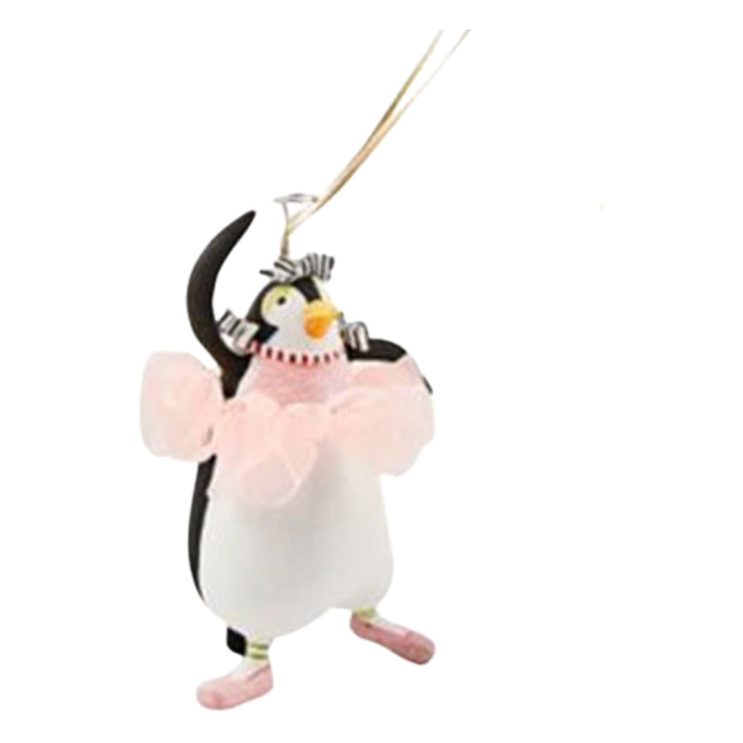 Patience Brewster by Mackenzie Childs Penguin en Pointe Ornament pink tutu
