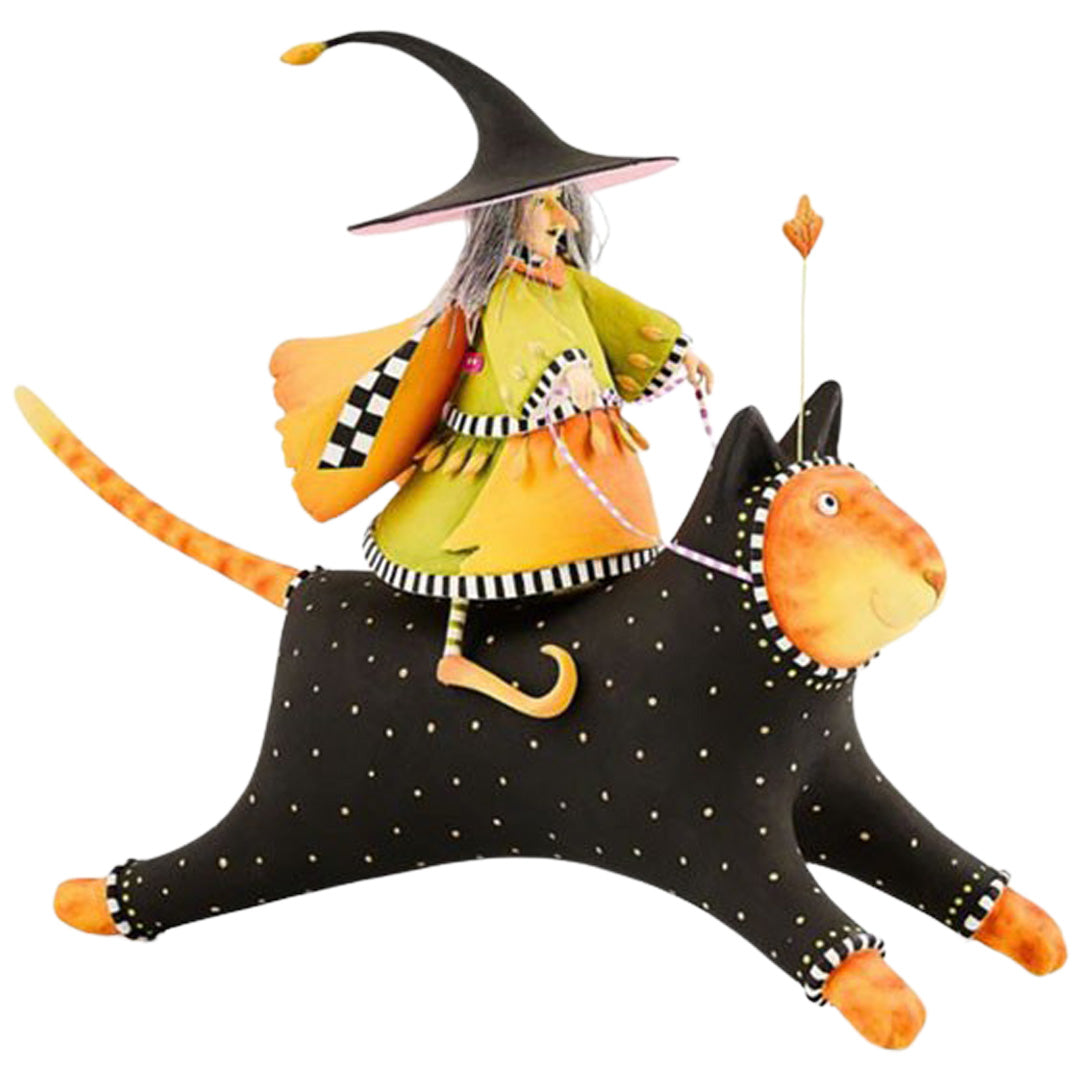 patience brewster witch on cat figure
