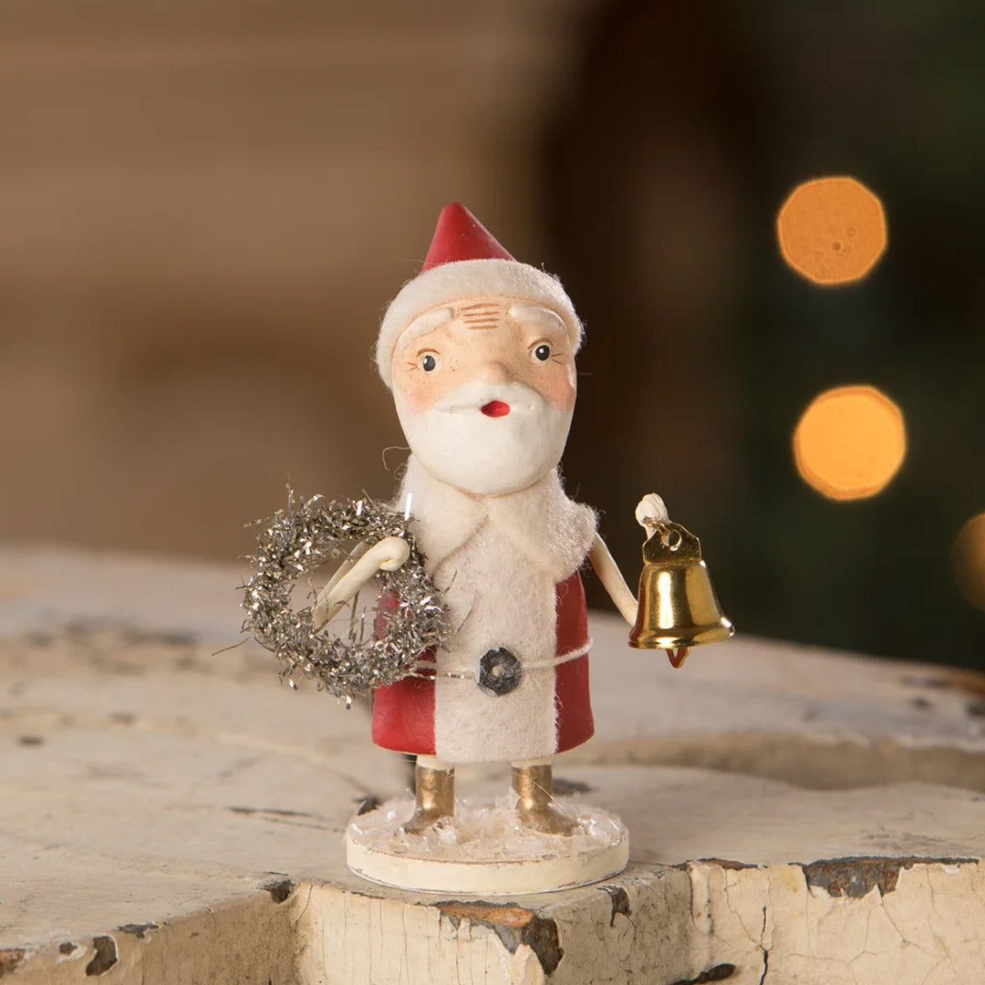 Michelle Lauritsen for Bethany Lowe Santa with Wreath and Bell front