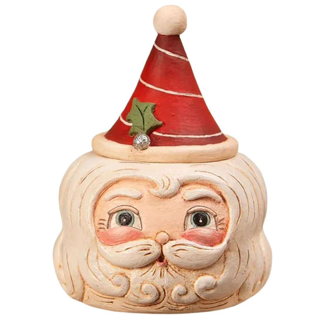 Johanna Parker for Bethany Lowe St. Nick Hollow Head Container front white