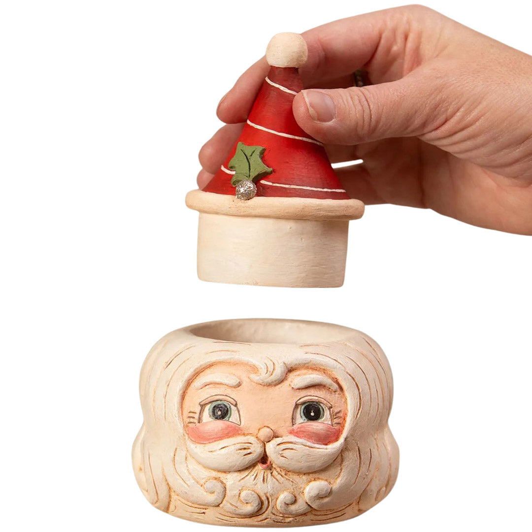 Johanna Parker for Bethany Lowe St. Nick Hollow Head Container opened white