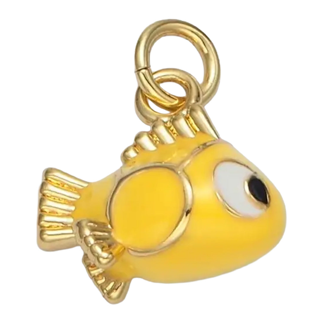 Cuddle Decor Yellow Gold Fish Charm