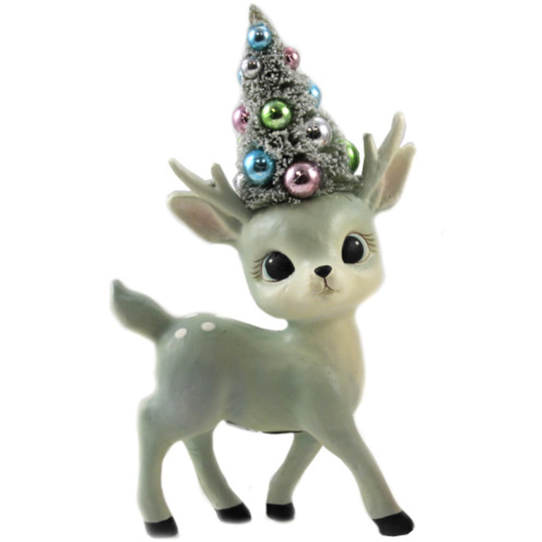 Aqua Reindeer with Tree by Bethany Lowe Designs front