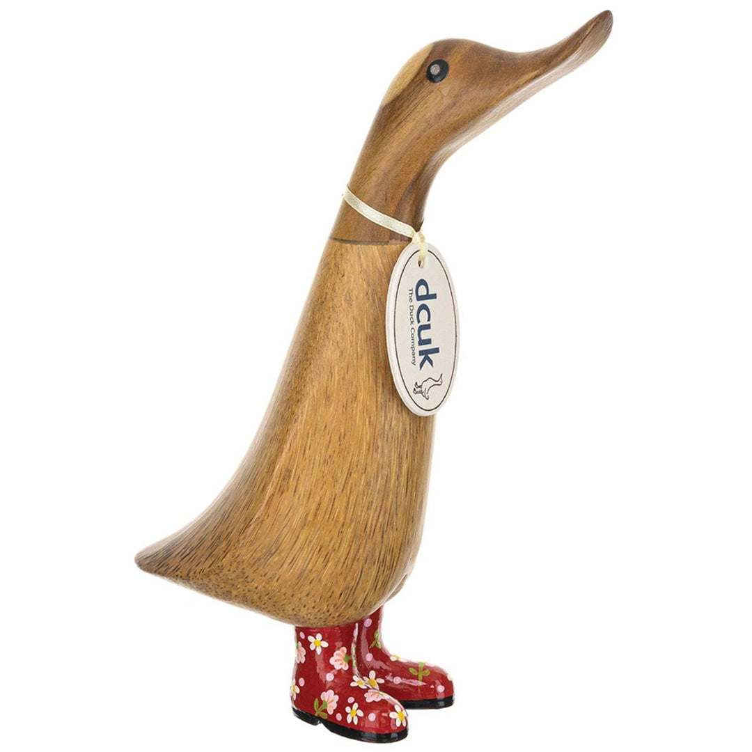 DCUK Floral Boots Duckling RED front