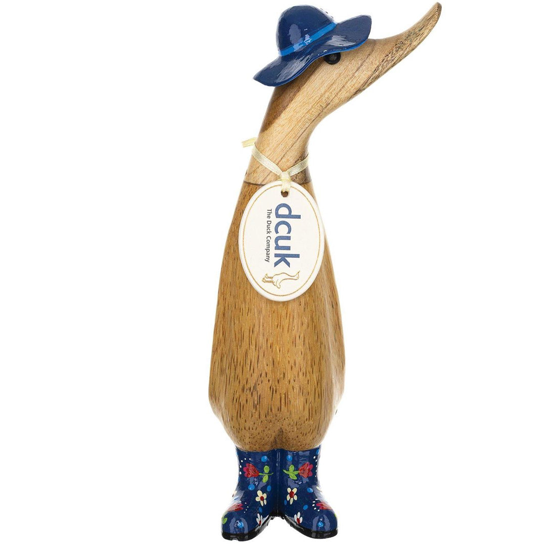 Floral Hat and Boots Ducklings blue front