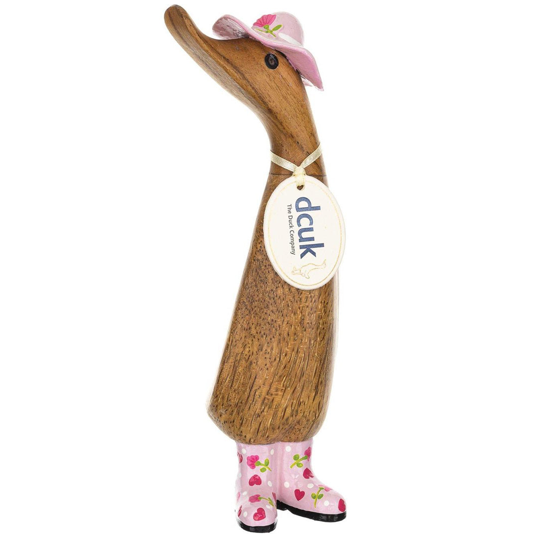 Floral Hat and Boots Ducklings pink front