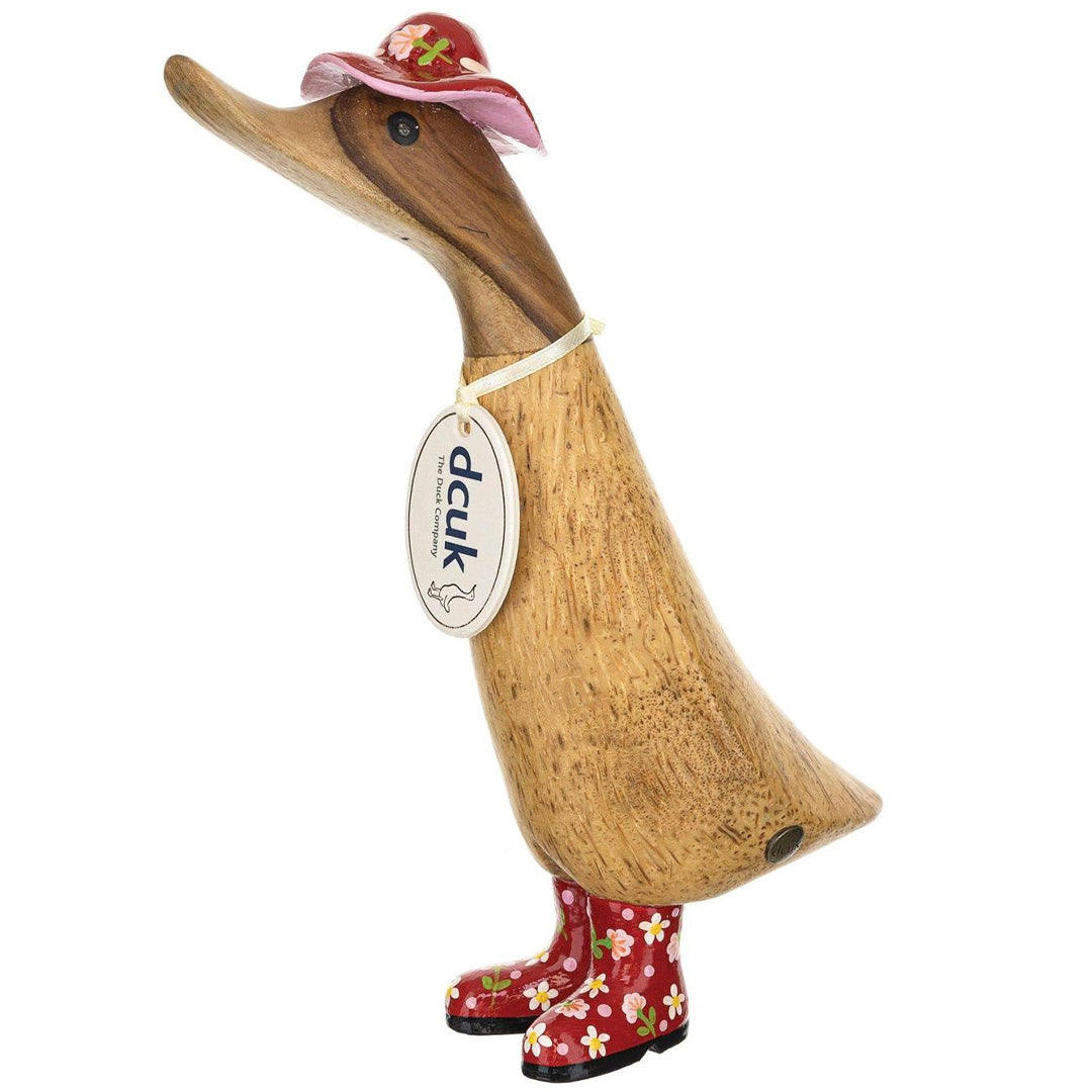 Floral Hat and Boots Ducklings red front