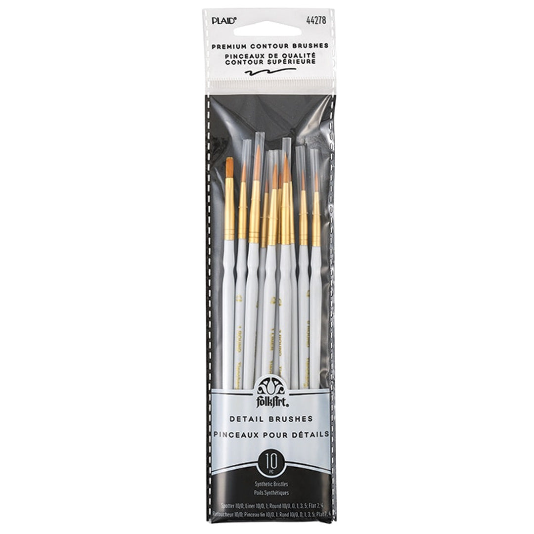 FolkArt Detail Brush - Set of 10 front