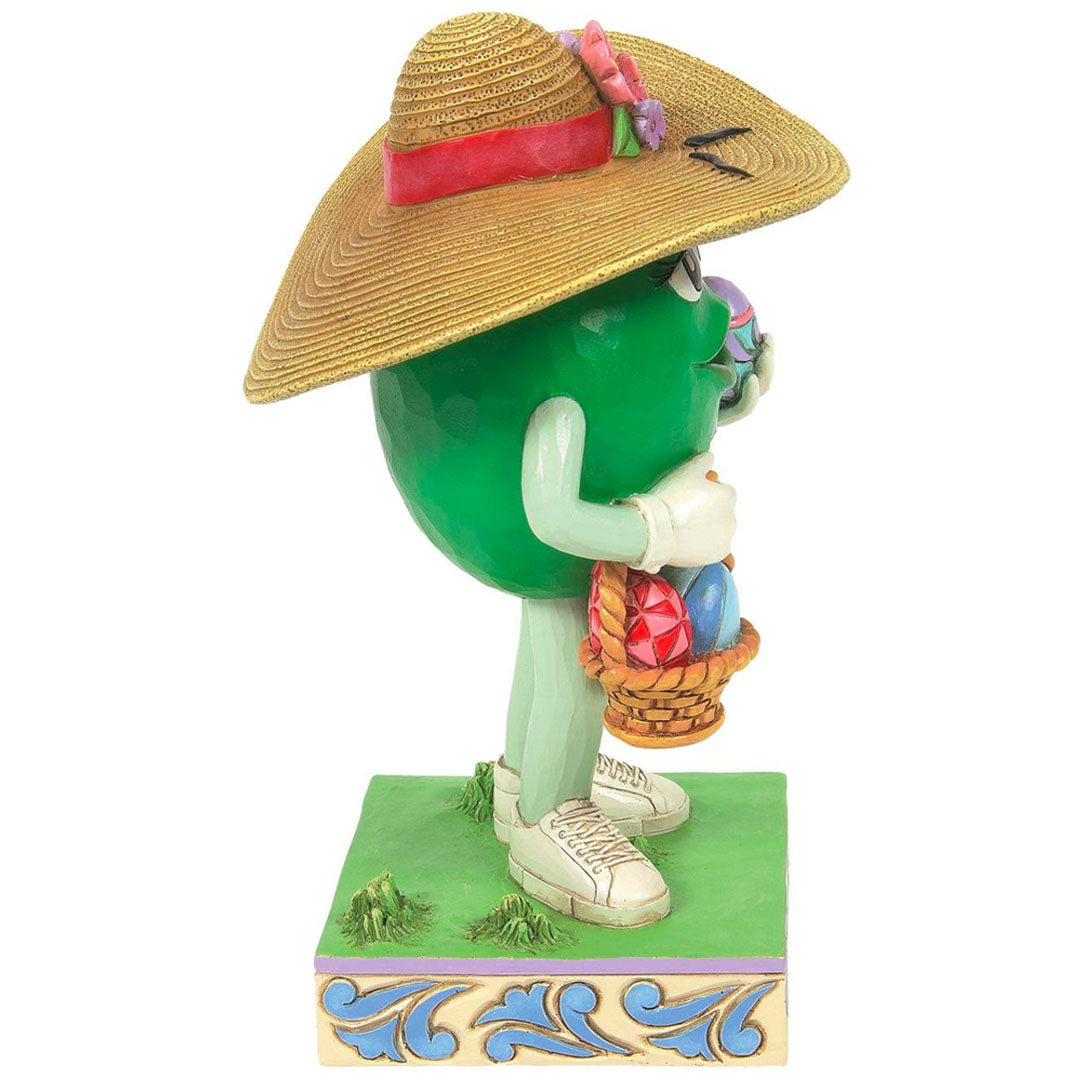 Jim Shore M&M'S Green Character with Basket 5.91" side