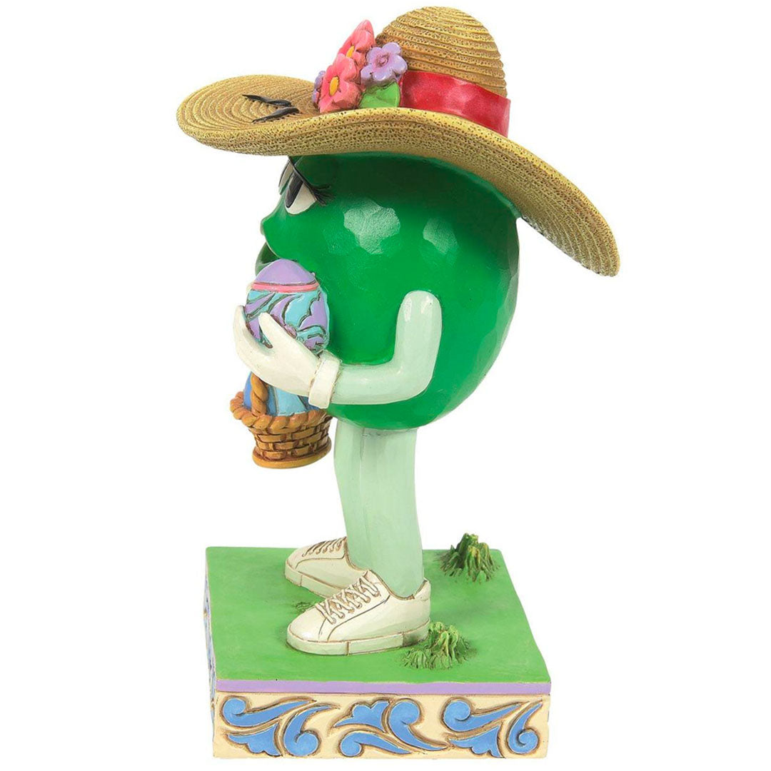 Jim Shore M&M'S Green Character with Basket 5.91" side