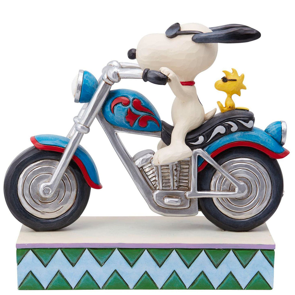 Jim Shore Snoopy & Woodstock Riding Moto 5.98" side