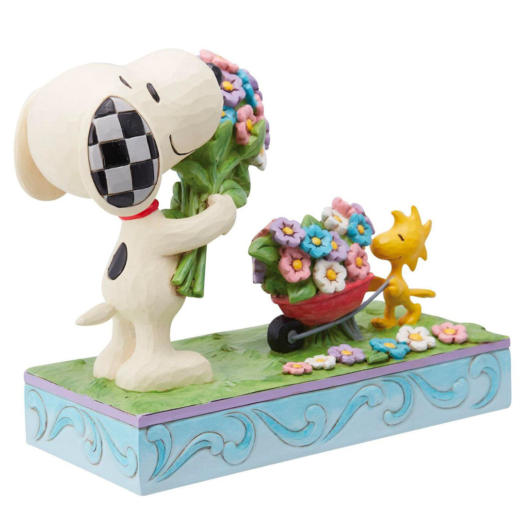 Jim Shore Snoopy Flowers & Woodstock 6" back