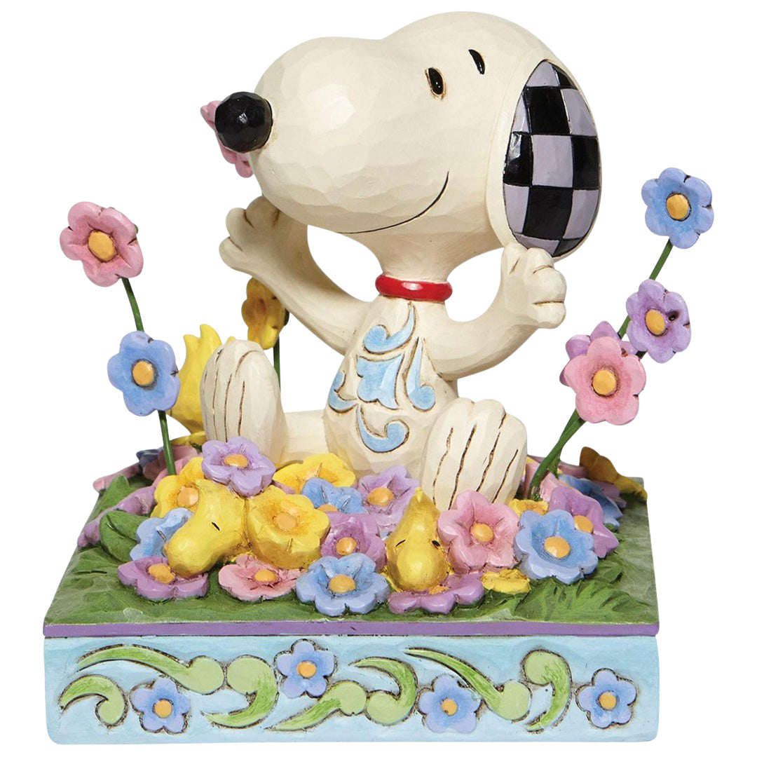 Jim Shore Snoopy in Flowers front