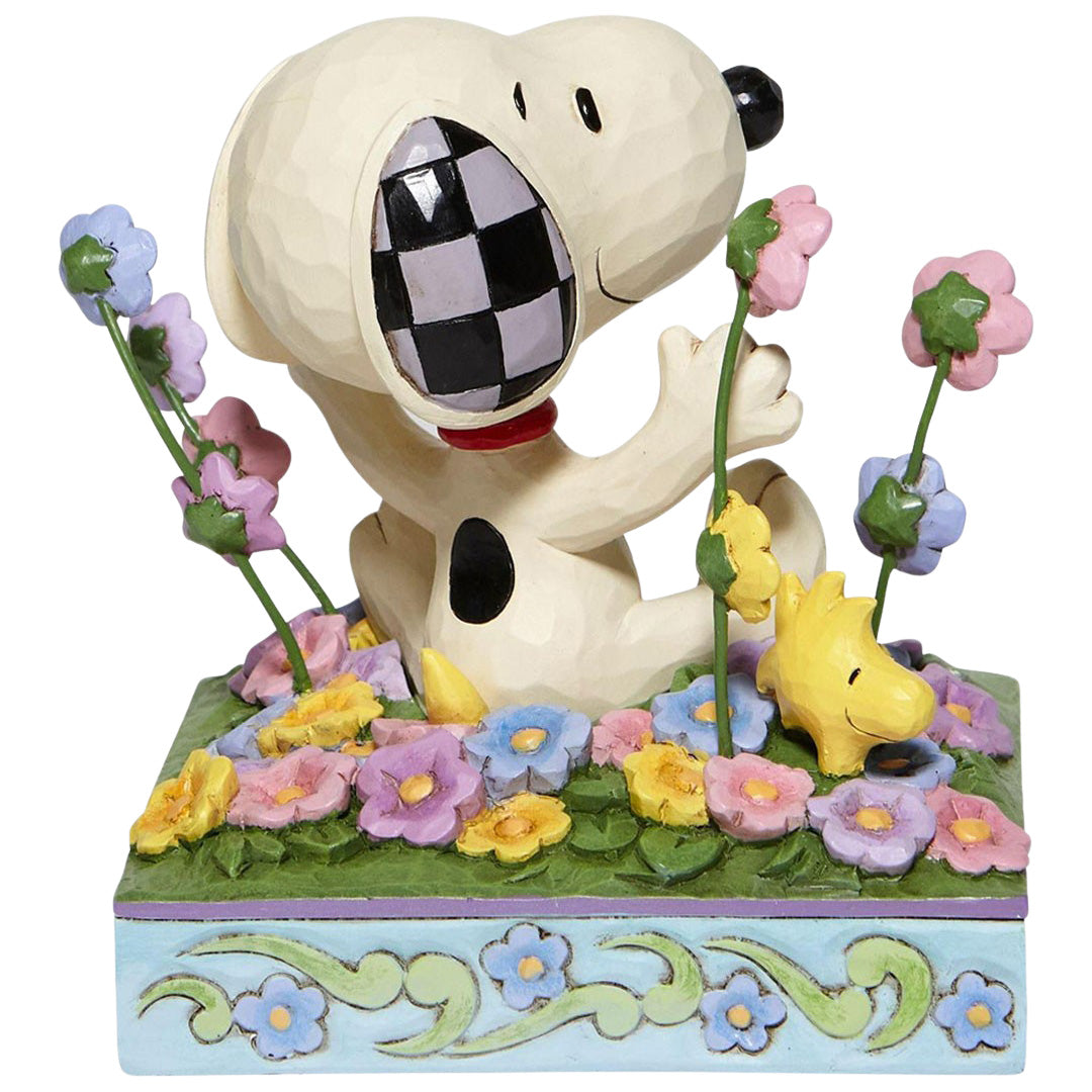 Jim Shore Snoopy in Flowers back