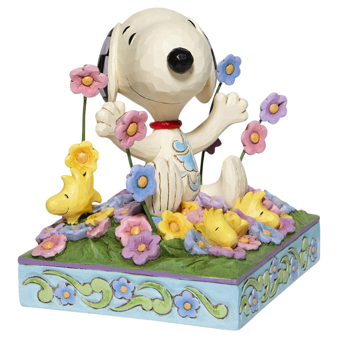 Jim Shore Snoopy in Flowers side