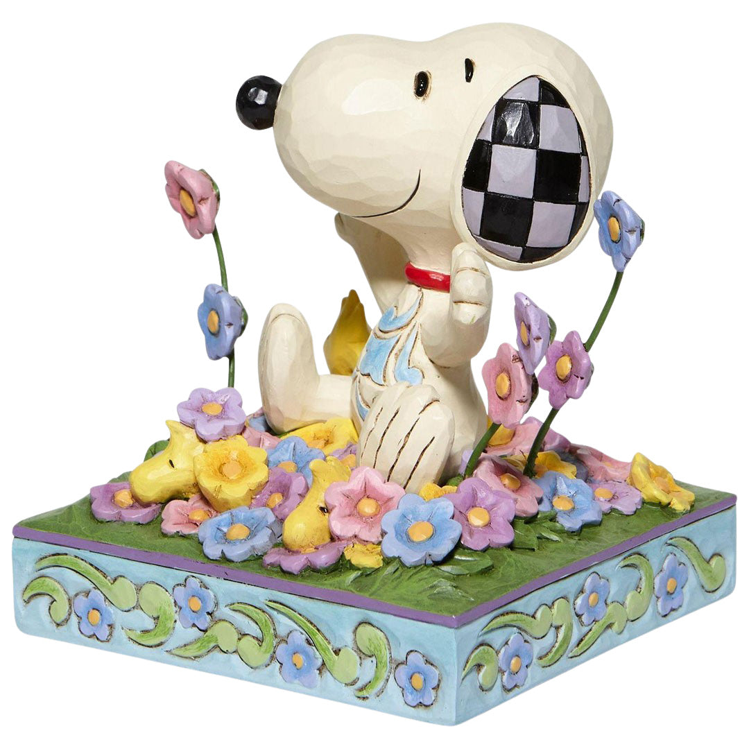 Jim Shore Snoopy in Flowers left side
