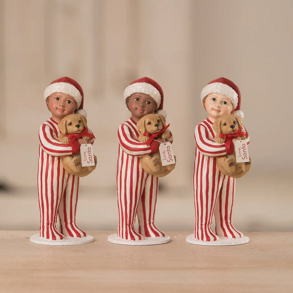 Landon's Christmas Puppy Surprise Figurine by Bethany Lowe set