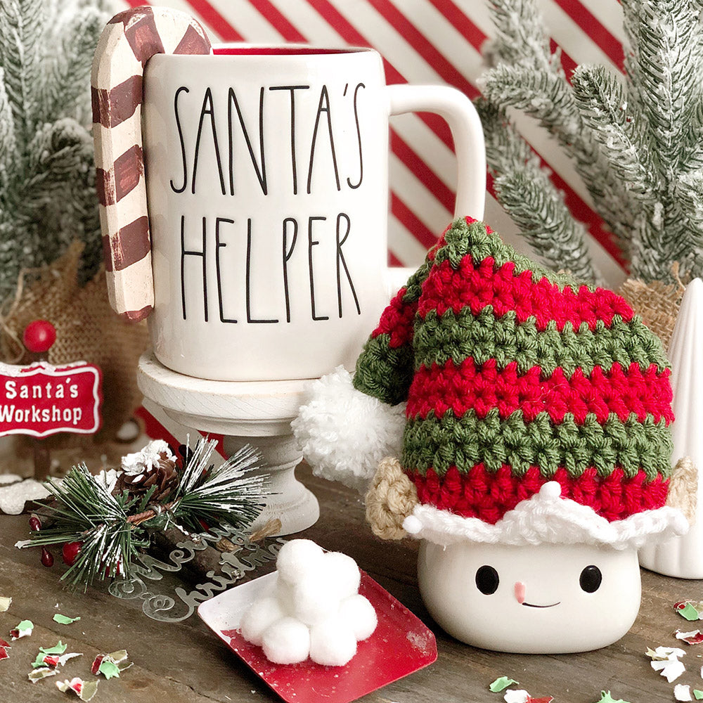 Christmas Crochet Marshmallow Mug Hat - 1 Hat