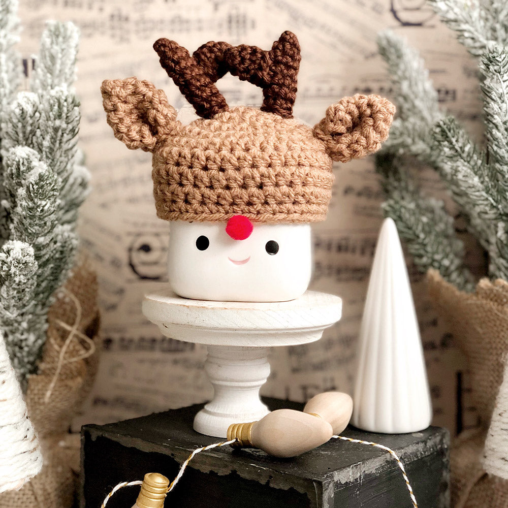 Christmas Crochet Marshmallow Mug Hat - 1 Hat
