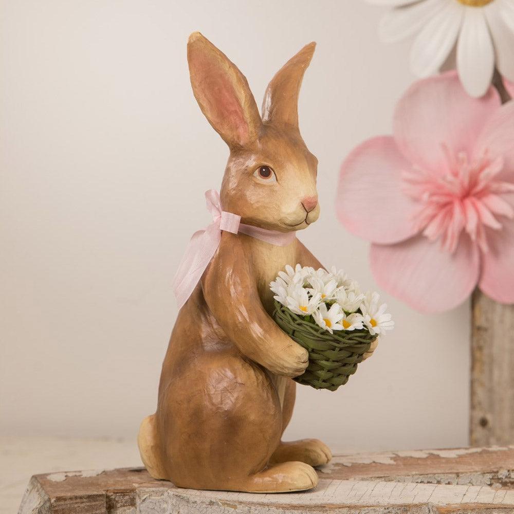 Flowers Bunny Paper Mache 14"