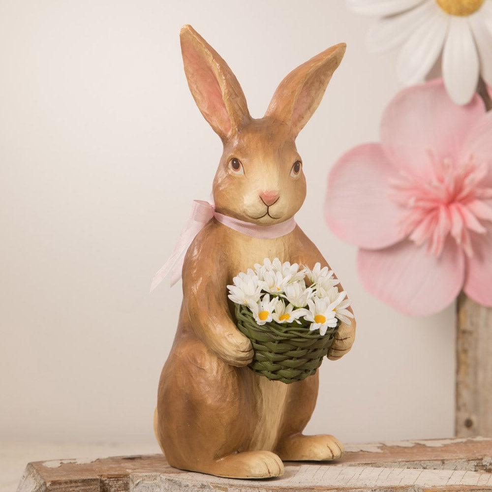 Flowers Bunny Paper Mache 14"