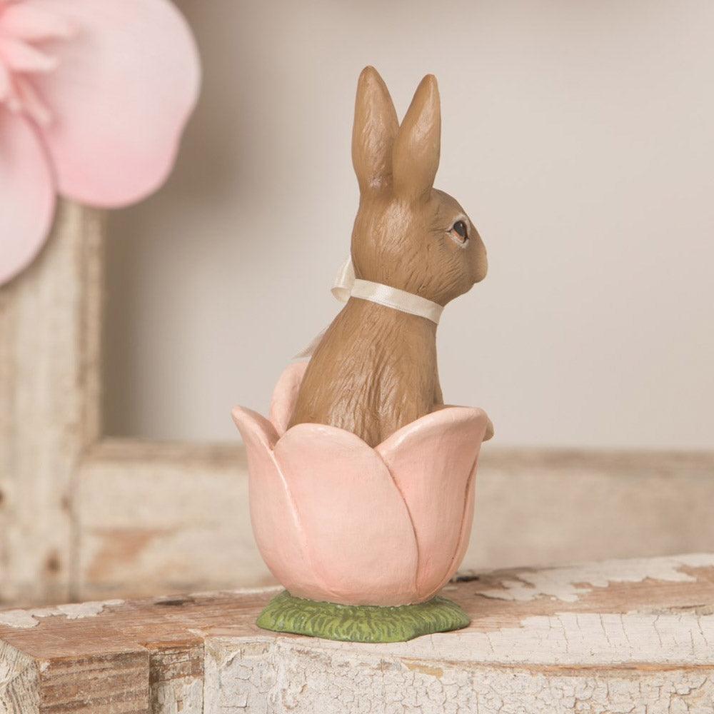 Tulip Bunny Easter Figurine by Bethany Lowe Designs back