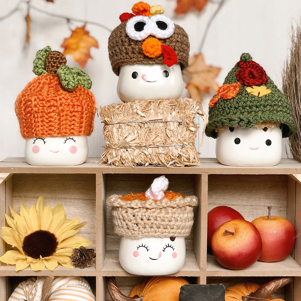 Crochet Marshmallow Mug Hat - 1 Hat