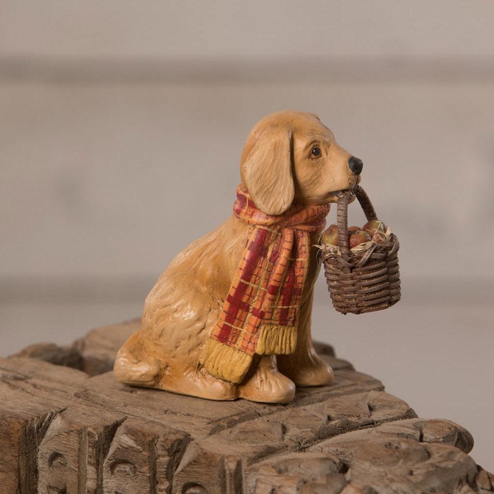 Fall Pup Figurine by Bethany Lowe side