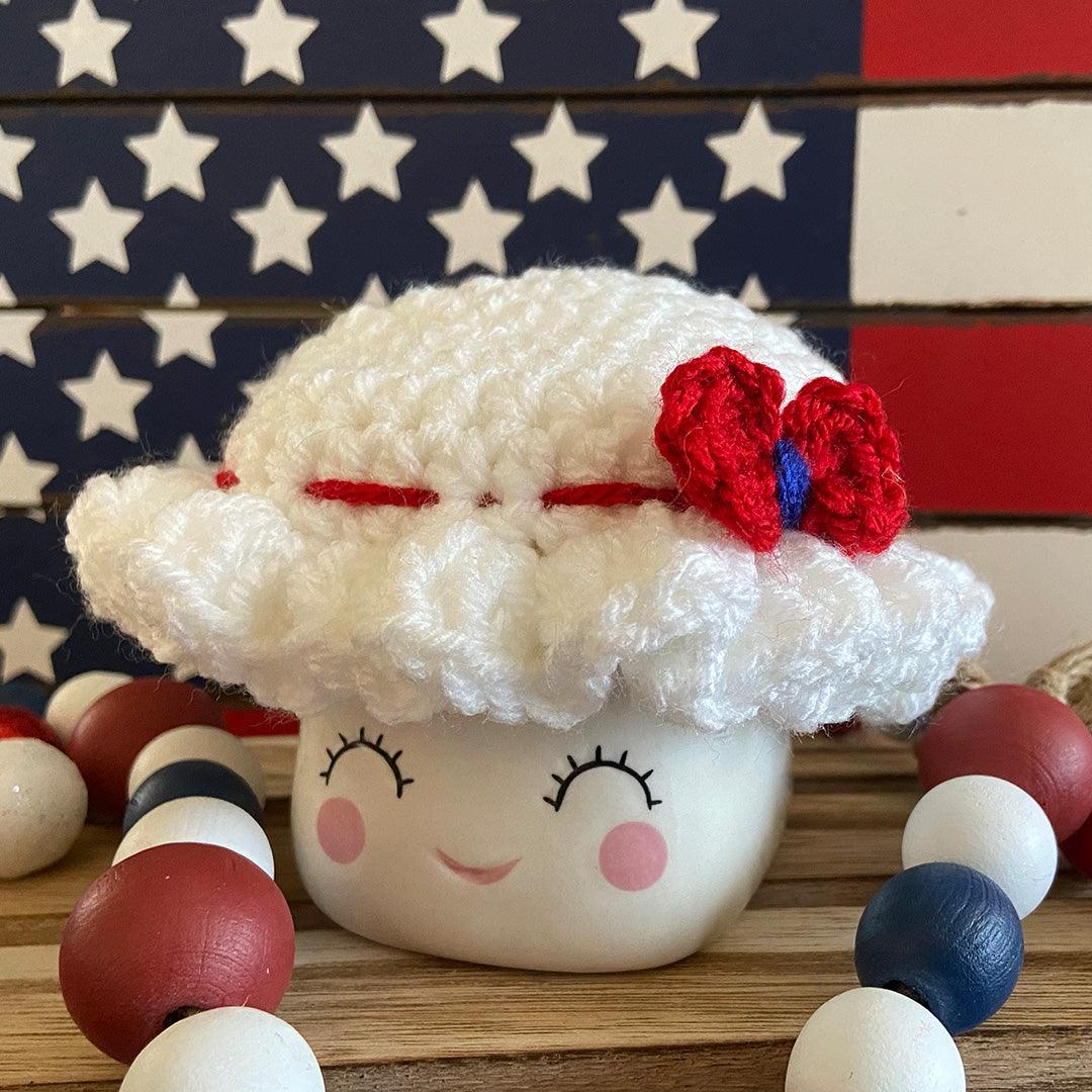 4th of July Crochet Marshmallow Mug Hat - 1 Hat