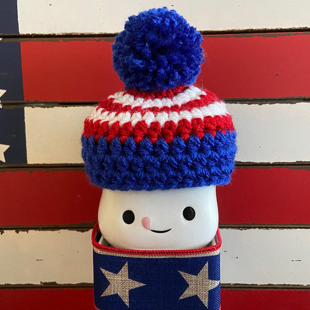 4th of July Crochet Marshmallow Mug Hat - 1 Hat